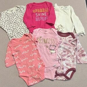 Assorted Baby girl long sleeve bodysuit bundle